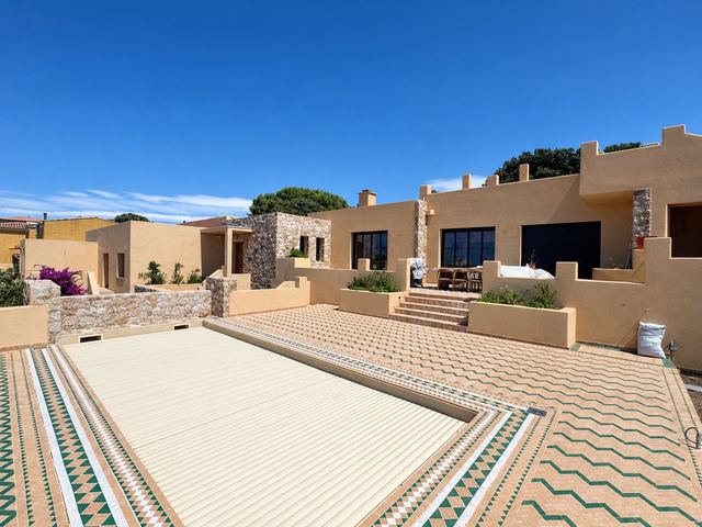 Villa méditerranéenne de standing et sa piscine en Balagne, construction suivie par ICEO jusqu’à la réception